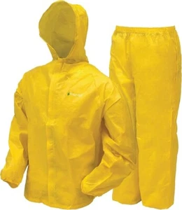 FROGG TOGGS Youth Ultra-Lite2 Waterproof Breathable Rain Suit Yellow Large 12-14 - Picture 1 of 13