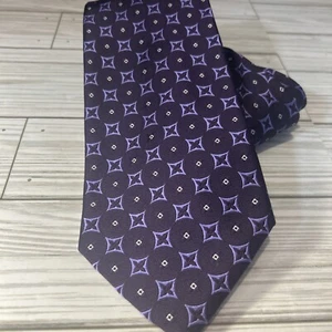 GRANT THOMAS Men's 100% Silk Necktie Designer 61” Long. Hand Sewn. Purples - Picture 1 of 4