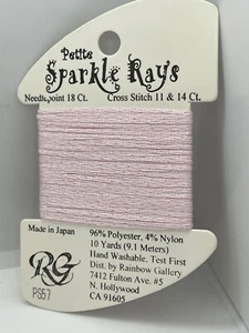 Rainbow Gallery Petite Sparkle Rays PS57 Pale Pink Neon Metallic Glow Ribbon - Picture 1 of 1