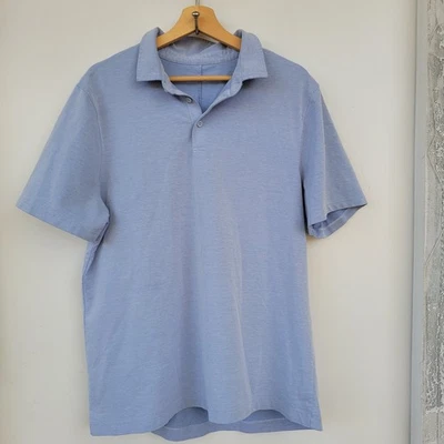 Polo Lululemon Evolution Manga Corta Azul Jaspeado Lino Calce Ajustado Talla XL Foto 1 de 4