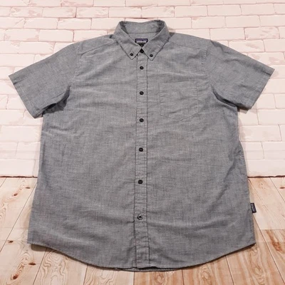 Camisa Patagonia Algodón Orgánico Para Hombre Grande Exterior Azul Abotonada Manga Corta Foto 1 de 4