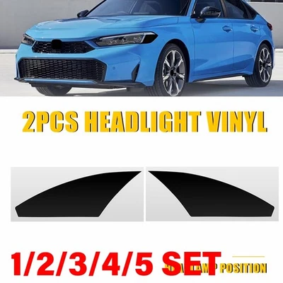 Juego de 1-5 calcomanías adhesivas de vinilo precortadas para faros Honda Civic 2022-25 Foto 1 de 4