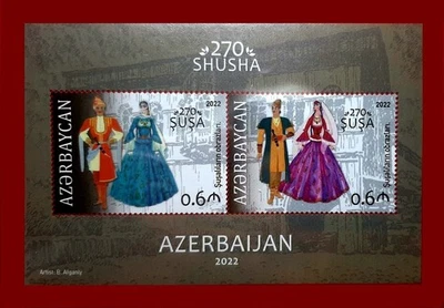 AZERBAIJAN 2022 * NEW * SHUSHA * NATIONAL COSTUMES * BLOCK * MNH - Image 1 of 2