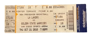 Billet de pré-saison NBA LA Lakers vs Golden State Warriors 21/10/2010 San Diego - Photo 1/2
