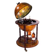 Enorme vagone bar elegante 45001R colonne in legno marrone antico globubar tavolo bar casa