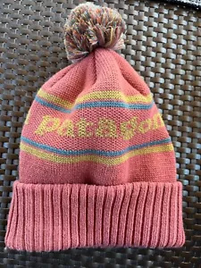 Patagonia Pom Gorro Esquí Invierno Gorra Sombrero Naranja Amarillo Azul Adulto - Imagen 1 de 11