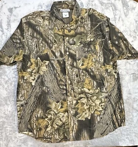 Camisa Columbia Camuflada Talla M SS Botón Frontal Roble Mossy Excelente Estado Caza Hombres - Imagen 1 de 10