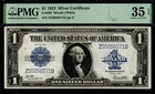 1923 $1 Beautiful Large Size Certified Pmg Choice Vf 35 Epq Silver Certificate!