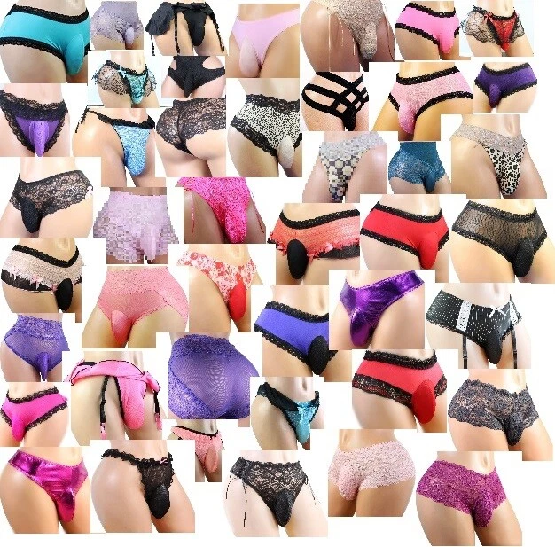 4 pieces  sissy pouch panties for men variety of style randomly selected  - Image 1 of 1
