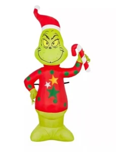 4 ft. LED The Grinch in Ugly Sweater Zuckerstange Weihnachten luftgeblasen aufblasbar - Bild 1 von 2