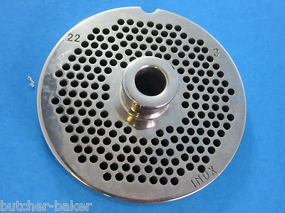 BUTCHER-BAKER #22 x 1/8" w/ HUB Meat Food Grinder Plate Disc Hobart Cabelas LEM Weston MTN etc