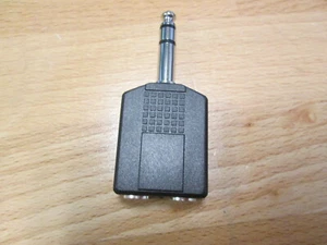 SA-159 1/4 Inch Stereo Trs Male Plug To Dual 1/4 Inch Stereo Trs Female 2411 - Picture 1 of 3