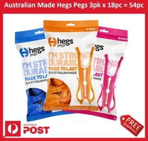 New Australian Made Hegs Pegs Clothes Pegs Dual-Hook 3 packs Total 54pc FreeShip - Picture 1 of 4
