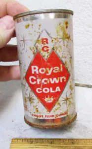 Vintage 1960er RC Royal Crown Soda, Metall Pop Dose, Big Delta Alaska RC Konserven Co - Bild 1 von 5