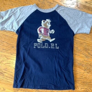 Polo Ralph Lauren Polo Bear Youth Boys T Shirt Size L (14-16) Collegiate Raglan - Picture 1 of 6