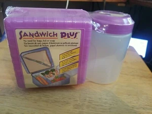 Anchor Hocking Plastics Sandwich Plus Lunch Section Tupperware Purple Brand New - Picture 1 of 6