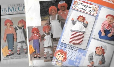 Raggedy Ann Raggedy Andy Costume Pattern Children Baby U Pick sz 1 mon-18 or 2-8 - Image 1 of 2