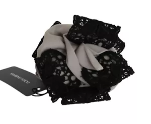 DOLCE & GABBANA Hair Claw Gray Silk Black Lace Accessory Floral Runway RRP $400 - Picture 1 of 7