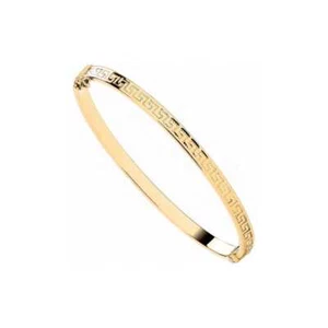 Brazalete llave griega oro 9K. Brazalete Love apilable para mujer. Infinity Meander Design - Imagen 1 de 10