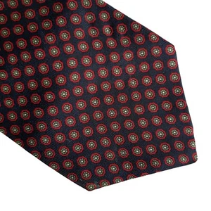 Bert Pulitzer USA Vintage Necktie Blue Red Gray Medallion Pattern 100% Silk Tie - Picture 1 of 5