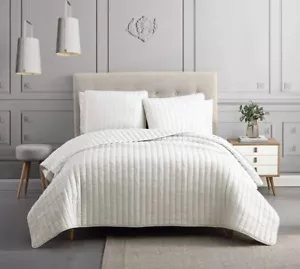 Hallmart Riverbrook Home Coverlet Collection Quilt Set, Queen Moonstone 3 PC Set - Picture 1 of 6