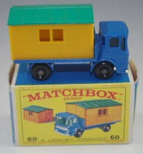 MATCHBOX TRUCK WITH SITE OFFICE #60 LESNEY ENGLAND DIECAST WITH BOX - Picture 1 of 5