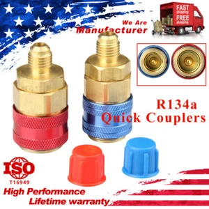 2Pack Car AC A/C HVAC Air Conditioning High/Low Quick Connector Adapter Coupler - Picture 1 of 12