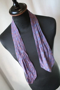 Vintage 60's Sammy blue patterned Gt Britain cravat evening dandy mod revival - Picture 1 of 11