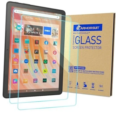  2 Pack Tempered Glass Screen Protector for Fire HD 10 / Fire HD 10 Plus / 10  - Image 1 of 4