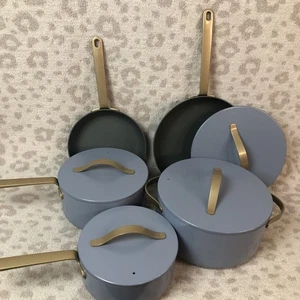 Beautiful 9pc Ceramic Non-Stick Cookware Set, Hydrangea by Drew Barrymore - Picture 1 of 7