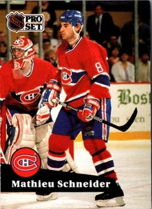 1991 Pro Set Mathieu Schneider #119 Montreal Canadiens Hockey Card - Picture 1 of 2