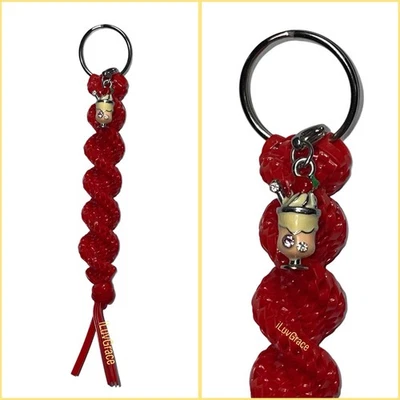 Keychain ~ Red Keychain + Ice-cream Cone  Charm ~ FAST SHIPPING~ - Image 1 of 2