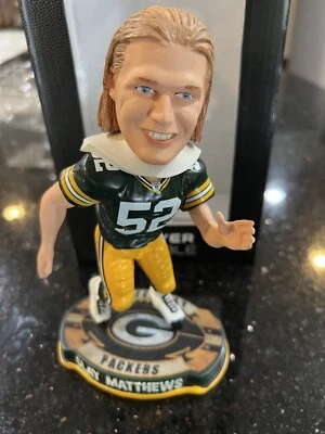 Green Bay Packers Clay Matthews 2012 base Bobblehead nuevo en caja 8" raro Foto 1 de 4