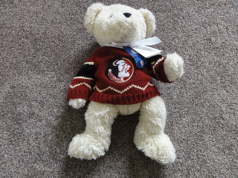 NEW 16 IN WHITE BEAR IN FLORIDA STATE UNIVERSITY FSU SEMINOLE SWEATER PICKLES UN Cover