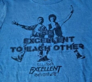 Camisa Bill and Ted's ""Be Excellent to Each Other"" Niños S/M Azul DE COLECCIÓN - Imagen 1 de 3