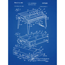 Andersen Wurlitzer Electronic Piano Music 1961 Patent Huge Wall Art Poster Print