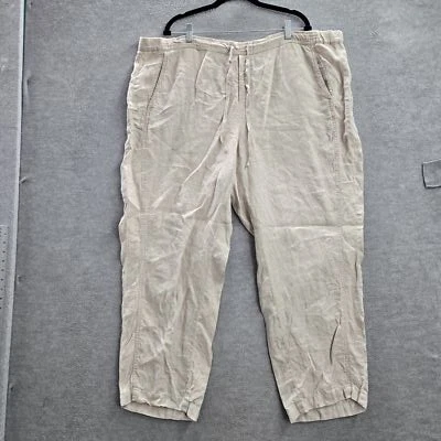 Pantalones de mujer Jill 3X beige Love lino pierna ancha 29" entrepierna Foto 1 de 4