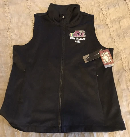 NEW ORLEANS Utah JAZZ Basketball NBA Women's XL Full Zip NEW Vest Jacket Black Cover