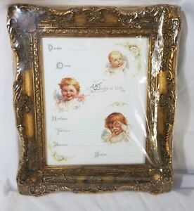 GALLERY GRAPHICS  BABY ANNOUNCEMENT PICTURE GOLD FRAME VINTAGE NEW OLD STOCK