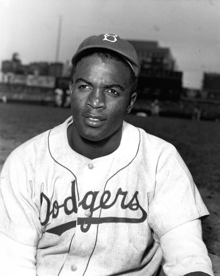 8x10 Photo JACKIE ROBINSON Brooklyn Dodgers All-Star MVP HOF Home Run 42 - Image 1 of 1