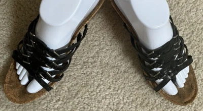 Sandalias de cuña negras estilo tobogán Bare Traps para mujer talla 7 Foto 1 de 4