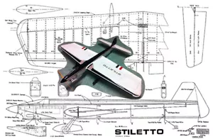 Model Airplane Plans (UC): STILETTO 54" Stunt for .35 by Les McDonald - Picture 1 of 2