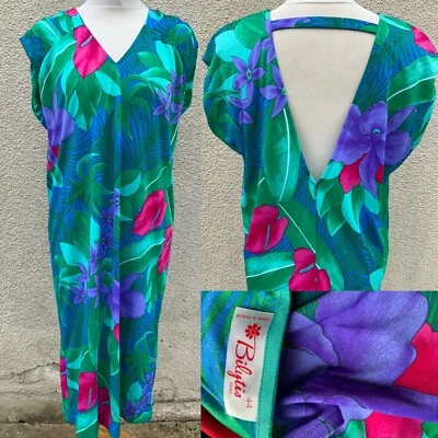 VESTIDO SOL SLINKY ESTAMPADO ARCO IRIS BILYTIS VINTAGE AÑOS 70 L 16 18  Foto 1 de 4