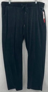 CD Daniels Women's Elastic Waist w/Tie Black Velour Casual Pants w/Pockets Sz 2X - Picture 1 of 15