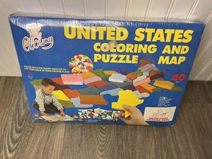 Clowny United States Coloring And Puzzle Map Vintage Sealed New Crayon - Picture 1 of 8
