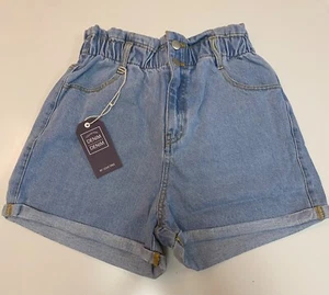 Love Tree Damen Paperbag Taille Denim Mom Shorts Größe S - Bild 1 von 3