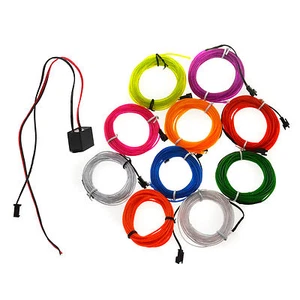 1/2/3/4/5M Flexible Led EL Tube Wire Neon Glow Decor Light +3V/12V controller - Picture 1 of 22