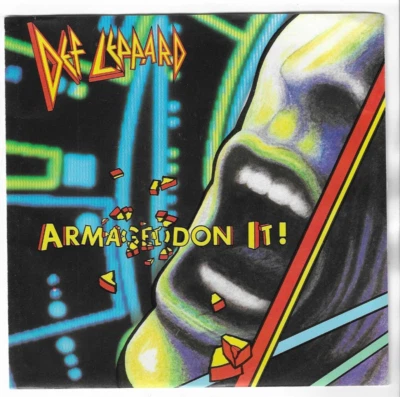 DEF LEPPARD - ARMAGEDDON IT / RELEASE ME - NICE 1988 7" 45rpm w/PICTURE SLEEVE - Image 1 of 2