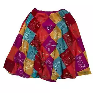 Sandy Starkman Patchwork Lentejuelas Cuentas Colorido Rosa Midi Dopamina Hada 1X - Imagen 1 de 4