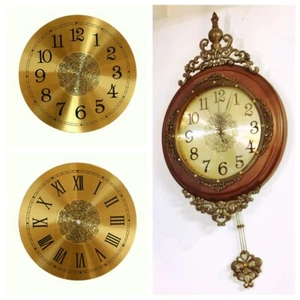 Aluminum 10" Round Gold Clock Face Roman / Arabic Numeral DIY clock Making - Picture 1 of 8